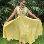 Himaja Instagram - Good Day Everyone 💛 Outfit by @sivas_wardrobe #paintingdress #designerdresses
