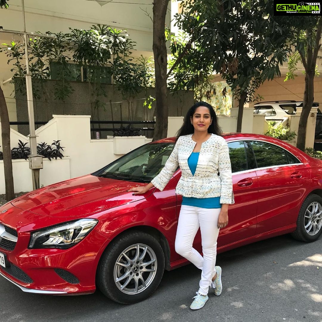 Himaja Instagram - ❤️Yes I love Red ...It’s my Mandharam🥰 . . . #redlove #redcar #red