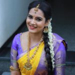Himaja Instagram - 💛💜May Goddess Lakshmi Fill Your Life With Health, Wealth, And Freedom.. Jewellery By @navishkasfashionjewelry MOU @bhavani._.makeovers #varalakshmivratham #sravanamasam #varalakshmivratham #varamahalakshmi #vratham #treditional #pattusarees #sareeslove #fesitival #treditionallook #jewellery #jewellers #trending