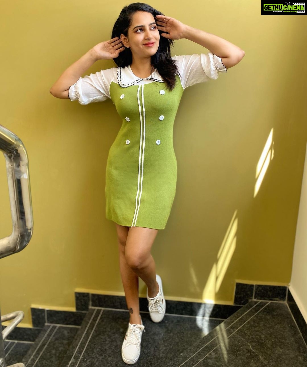 Himaja Instagram - š§Our imagination is the only limit to what we can hope to have in the futureā¤ļø #environment #stayhome #staysafe #hope #dress #guccishoes #beauty #tbt #future #fingerscrossed #green #style #trend