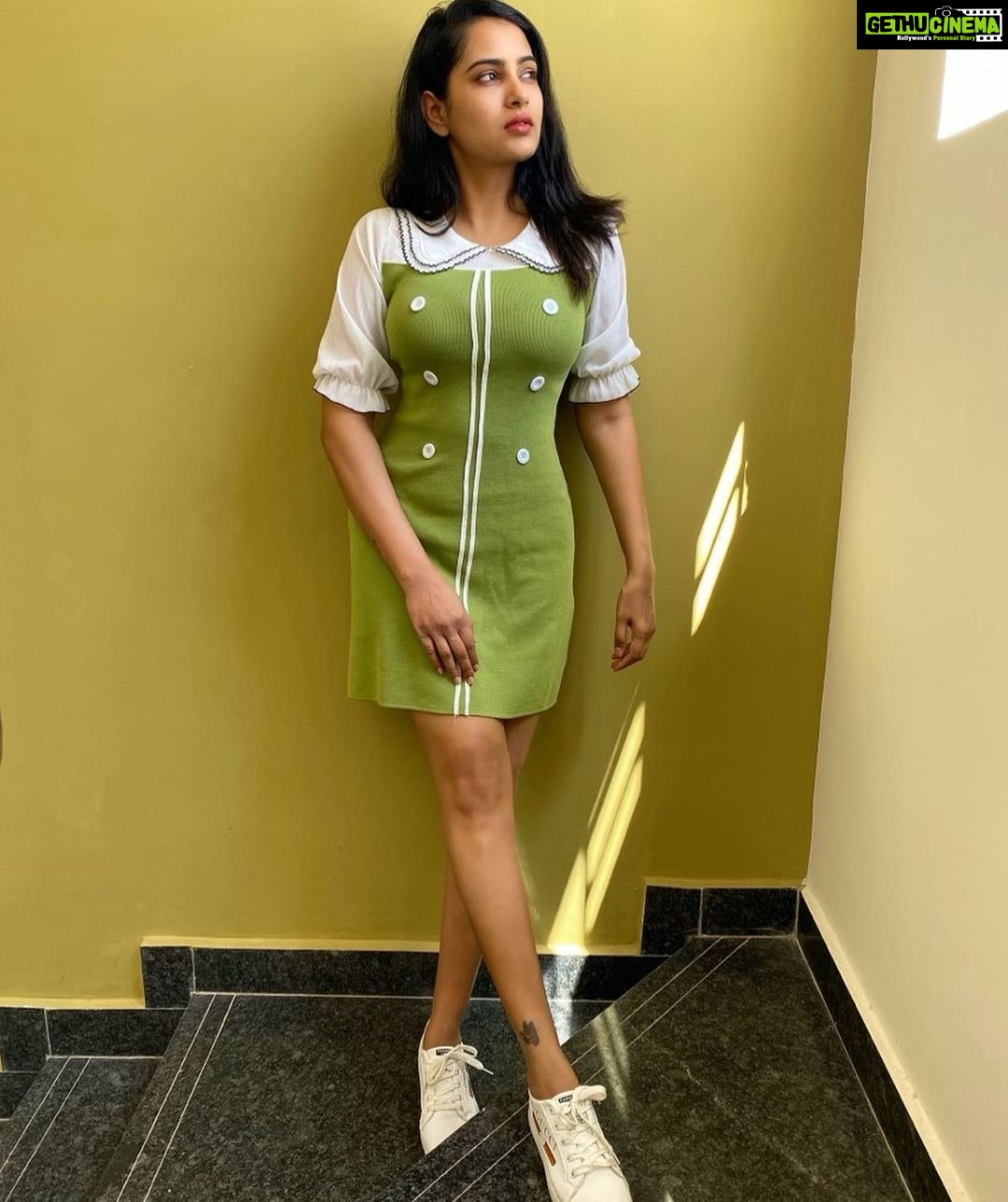 Himaja Instagram - š§Our imagination is the only limit to what we can hope to have in the futureā¤ļø #environment #stayhome #staysafe #hope #dress #guccishoes #beauty #tbt #future #fingerscrossed #green #style #trend