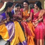 Himaja Instagram - ♦️Subhodayam friends.. I Couldn’t find a better picture than this to say it 🤗 @realactress_sneha @madhumithasivabalaji @praveena.kadiyala #vinayavidheyarama #simhachalam #saree #treditional #southindia #culture #tollywood