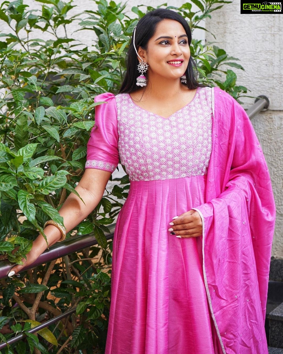 Himaja Instagram - Celebrating myself in @sthriofficial as I wear this Pink Anarkali Set in Raw Silk which is hand embroidered to bring out the essence of Luxury... Please follow this Couture Brand from Hyderabad to shop the most exciting Fashion collections and keep yourself updated with the Trend.. #beingsthri #designerwear #designerwears #designerwearinspiration #dresses #pinkdress