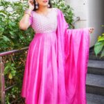 Himaja Instagram – Celebrating myself in @sthriofficial as I wear this Pink Anarkali Set in Raw Silk which is hand embroidered to bring out the essence of Luxury…

Please follow this Couture Brand from Hyderabad to shop the most exciting Fashion collections and keep yourself updated with the Trend.. 
#beingsthri #designerwear #designerwears #designerwearinspiration #dresses #pinkdress