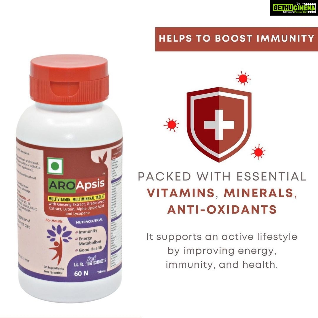 Himaja Instagram - Amazon purchase link given in my story 1. Boost your Immunity and Enhance your energy with AroApsis Multivitamin & Multimineral Tablets in this third wave to create a defensive mechanism in your body. 2. 35 Essential Nutrients: Packed with Essential vitamins, minerals, Antioxidants with Ginseng Extract, Grape seed extract, Lutein and Lycopene to support an active lifestyle by improving energy, immunity, and health. 3. Vitamins are micronutrients that help the body grow and function properly, Improves eyesight, Helps boost immunity. 4. Minerals help your body grow, develop, and stay healthy, needed for growth, immunity, digestion and skin. 5. Anti-oxidants : Support the immune system and improves defense power of the body, Reduces obesity, Maintains Healthy vision, Improves Quality of sleep. @aroapsis #immunityboost #immunity #immunitybooster #health