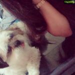 Iniya Instagram - Me & Chinnnu 🐶 #Feeling like a kid #happy #lov puppy #Banglore #friends#cute moments #