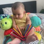 Ishaara Nair Instagram – He can stare at these books for hours 😅. No toys could hold his attention like these books do… also what activities do you suggest to entertain 3-6 month old babies? #3monthsold #babymama #boymama #mamasboy #dadasboy #diapers #motherhood #motherhoodinspired #babyinfluencer #simplymamahood #babyboyaarin # mamauae #mamaindubai #postpartum #babiesofinstagram #mamasofinstagram Dubai, United Arab Emirates