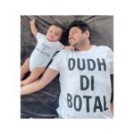 Ishaara Nair Instagram - Happy First Father’s Day to the rock of our home. OMG! It feels so surreal writing this caption. Thinking back, We have yearned for long to have our baby and now our dream has come true. I am beyond grateful that am getting to see the cutest dad-son duo everyday and my heart fills with love and joy everytime I see you both together. I cherish every moment of our togetherness. You’ve been the best lover and a best husband a girl could ask for. Now in your new avatar, you are the best dad anyone can ask for. We love you. You are the best. Happy Father’s Day Daddy dearest. Baby Aarin is very blessed to have you as his superhero. We are a blessed family. We are inseparable come what may ❤️👨‍👦👨‍👩‍👦 Look at these milk monsters ❤️❤️ #firstfathersday #happyfathersday #likedadlikeson #dadsonduo #myboys #blessedbeyondmeasure #happyfamily #gratitude PS: both dad and his son are obsessed with milk. So I thought of getting this t-shirt printed for them. DUDH is punjabi pronunciation of DOODH(milk) and BOTAL is for BOTTLE. So now u get the point. T-shirt and baby onesie by @inkmash Dubai, United Arab Emirates