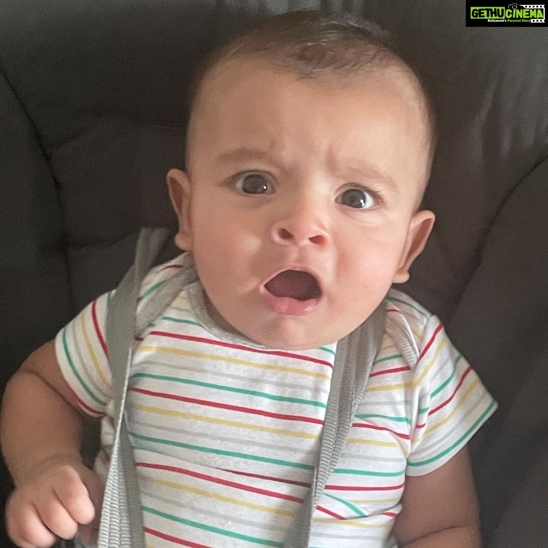Ishaara Nair Instagram - Well, That sums up our day today π€£π
(swipe to see how it went) π€ͺ How was your day? Also on a scale of 1-10 what score will you give for his expressions? π€£π€£#3monthold #motherhood #4monthold #sleepregression #expressionking #enjoyingeverymoment #15weeksoldbaby Dubai, United Arab Emirates