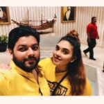 Ishaara Nair Instagram - When u r feeling blue, wear yellow and avoid the reds in the back 🙄 #twinningwithbae #yellowmellow #photobomber #aboutlastnight #mydubai #gratitude Dubai, United Arab Emirates