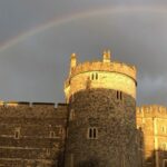 Ishaara Nair Instagram - Keep looking up. There might be a rainbow waiting for you. I got mine like literally 🌈 😍. This universe is so magical. #rainbow #magical #beautiful #windsorcastle #londondiaries #meltintotheuniverse #dubaibloggers P.S: couldn’t stop myself from posting this Beauty. I have never seen a rainbow so clear and beautifully formed. ❤️😍 Windsor Castle