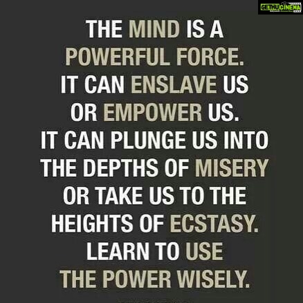 Ishaara Nair Instagram - Quote of the day #mindset #quoteoftheday #usemindwisely #mindovermatter