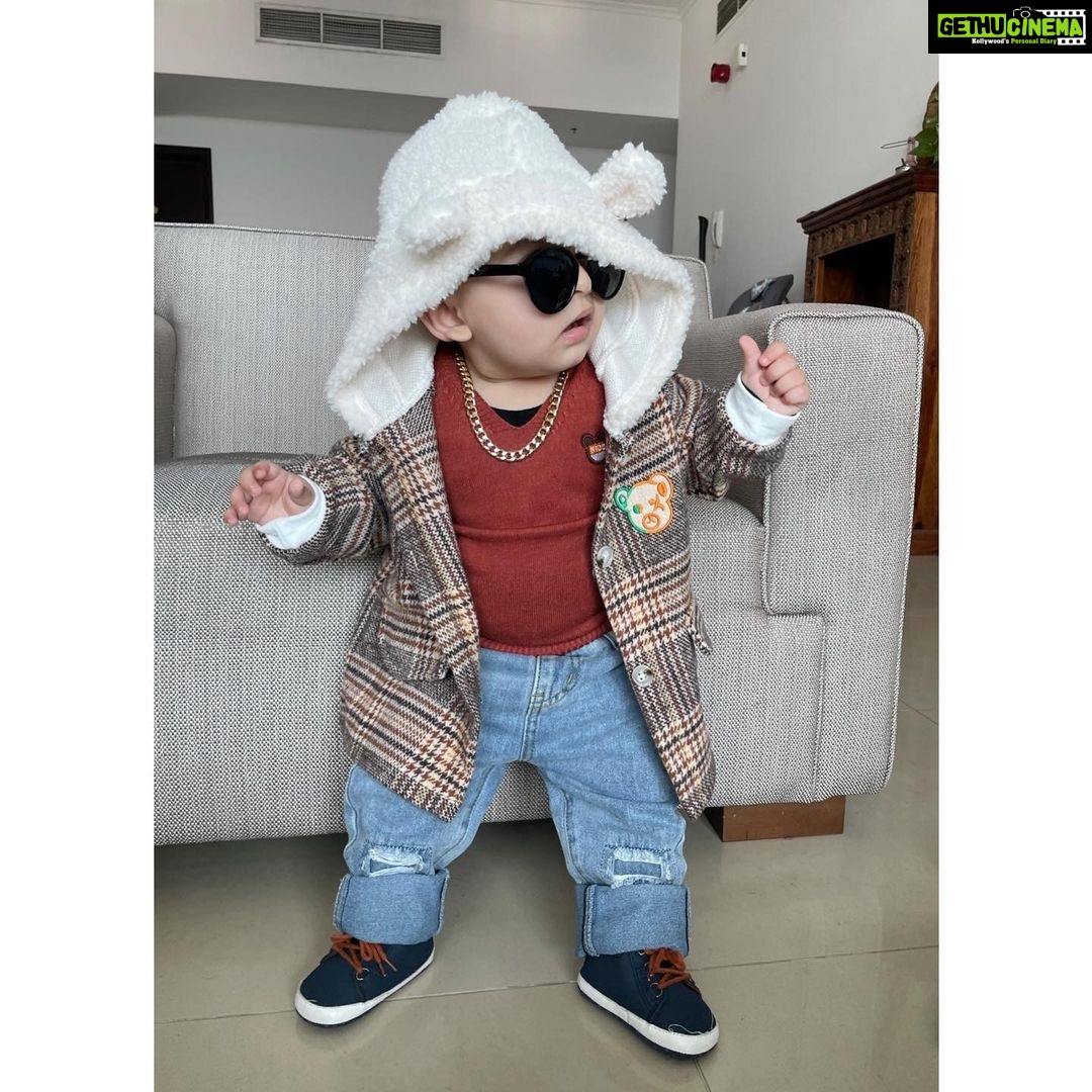 Ishaara Nair Instagram - βSup ladies π€πΌπ€πΌππΌπ₯π₯ #10monthsold #ladiesman #hottie #stylishbabyboy #styleinspiration #instababies #babiesofinstagram #babiesofdubai #littledudes #mommyandson Dubai Marina