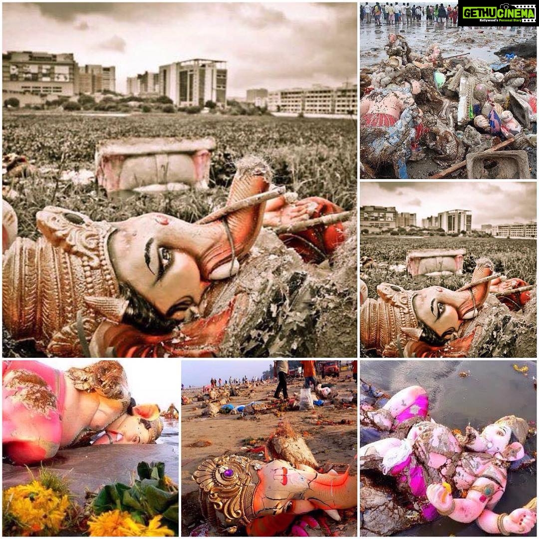 Ishika Singh Instagram - Where is the blessing in this ? Don't want ganapati to come next year ... As I can't see him like this n my Mother Earth weep ! #ganapatibappa #ganapati #ganapati2016 #ganapativisarjan #ganapatifestival #pollutioninindia #pollution