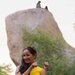 Ishika Singh Instagram - Making faces during shoot ...#monkeys #monekyface #monkeypose #yellowdress #yellowroses #shooting #artistlife