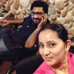 Ishika Singh Instagram - With aditya ....in dubbing studio ...