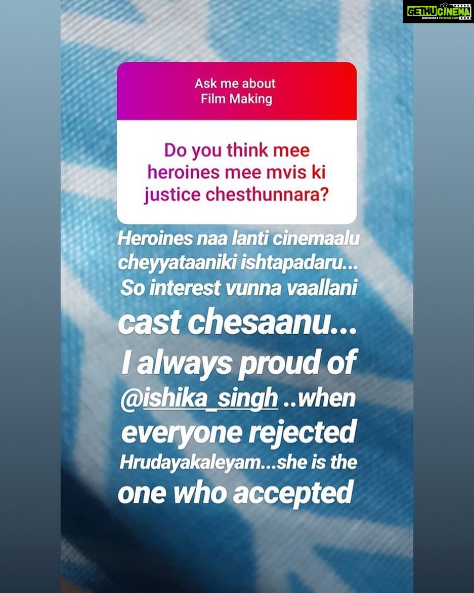 Ishika Singh Instagram - When the person with whom u worked speaks good about u ... it makes ur day . For me it’s about hard work and dedication than vanity and glitz 🙏 thanks 🙏 again @sairazesh #telugufilmnagar #telugufilmindustry #actorslife🎬 #actoratwork #actorslife🎬