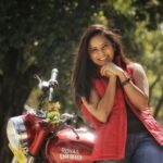 Ishika Singh Instagram - Very thought of Royal Enfield excites me lolz zzz the real reason is tomo is special day for me . It’s April 14th #royalenfieldindia #royalenfield @telugufilmnagar #telugufilmindustry #teluguactor