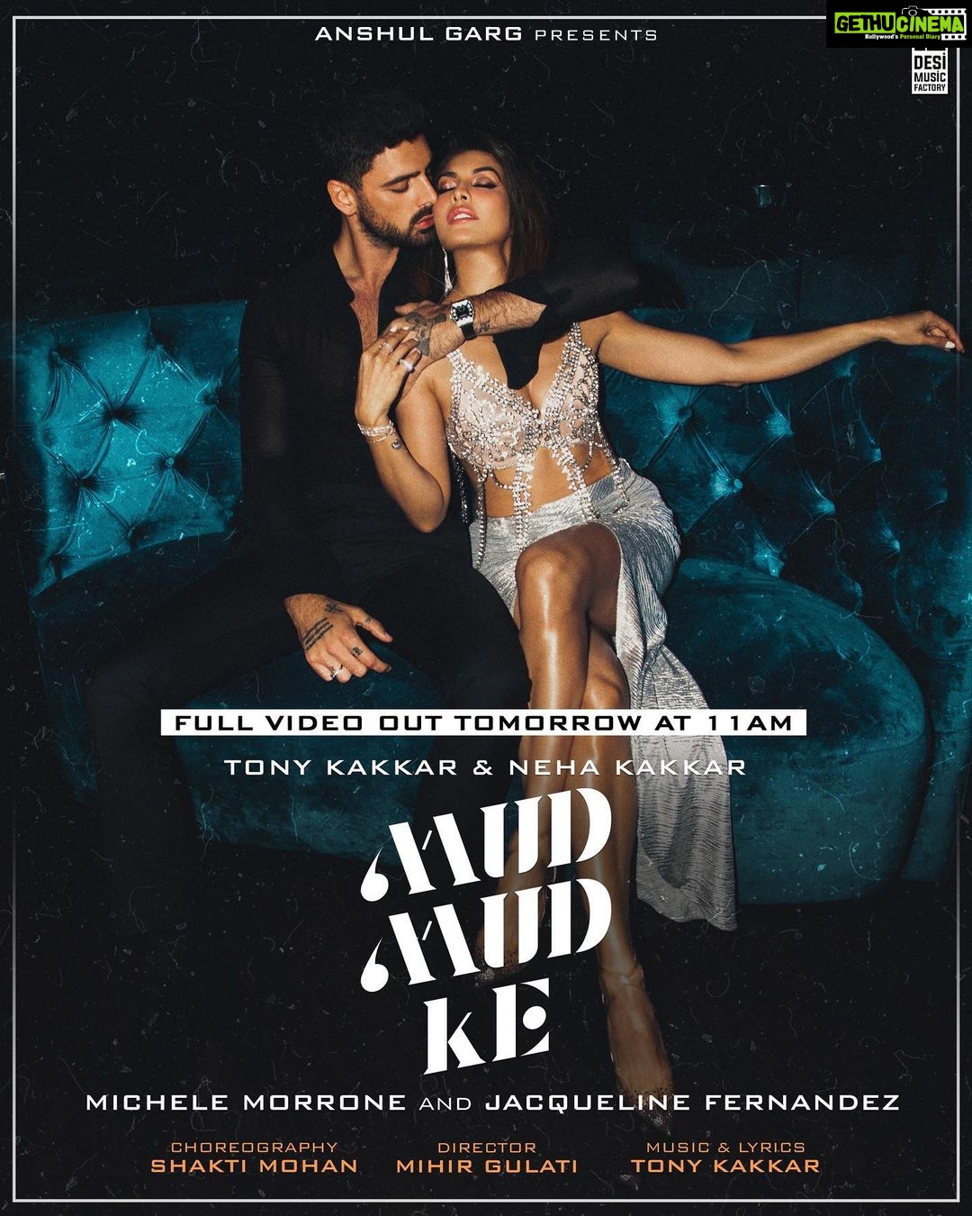 Jacqueline Fernandez Instagram - Here to increase the temperature.. Feeling Hot Hot Hot 🥵 🔥 💧 Second poster of my upcoming music video #MudMudKe with @iammichelemorroneofficial Full video out tomorrow, 11 am on @desimusicfactory official YouTube channel ♥️ Can’t wait 😍🔥Stay tuned 🎧 @nehakakkar @tonykakkar @anshul300 @mohanshakti @mihirgulati @raghav.sharma.14661 @shaanmu @chandiniw @stacey.cardoz @hairstylist_madhav @pause_world #MudMudKe #MicheleMorrone #JacquelineFernandez #NehaKakkar #TonyKakkar #ShaktiMohan #DesiMusicFactory