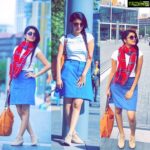 Janani Iyer Instagram - What you're looking at here is a Khadi Denim skirt. Yes, you read it right!Denim spun, woven & dyed by hand. Made by @desitude, a Khadi clothing label making Khadi chic & fashionable. These handmade denims feel really good on the skin. DesiTude is more than just a clothing brand though. What I love is their social commitment. For every item they sell, they plant a sapling. 180 saplings have been planted by them so far!They also use 10% of each of their sale proceeds to buy rural women hand- made sanitary pads & distribute them to orphanages where girls do not have access to pads. In their attempt to break beauty stereotypes, their models are ordinary people with no makeup. Kudos to the effort! Check them out at www.desitude.com #desitude #khadidenim Photography- @agith.kumar Wembley Park
