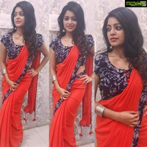Janani Iyer Instagram - Absolutely in ❤️ with this gorgeous saree from @tamarachennai Jewellery - @shopanicha #aboutlastnight
