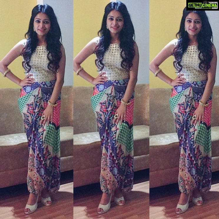 Janani Iyer Instagram - Wearing a draped skirt and crop top from @shilpavummiti for the launch of Madurai Fashion week! Styling- @shilpathestylist Jewellery- @paarooye