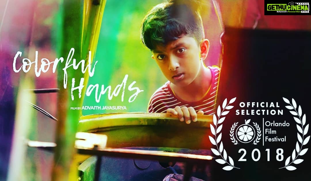 Jayasurya Instagram - Aadi's short film 'Colorful Hands' selected for Orlando Film Festival🙏 https://youtu.be/JMZYP2WWI74