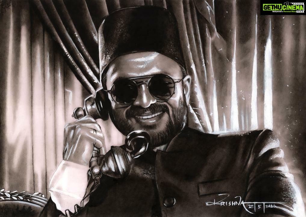 Jayasurya Instagram - He took 10 hours for this amazing charcoal painting.... Thank you @krishnajith.p
