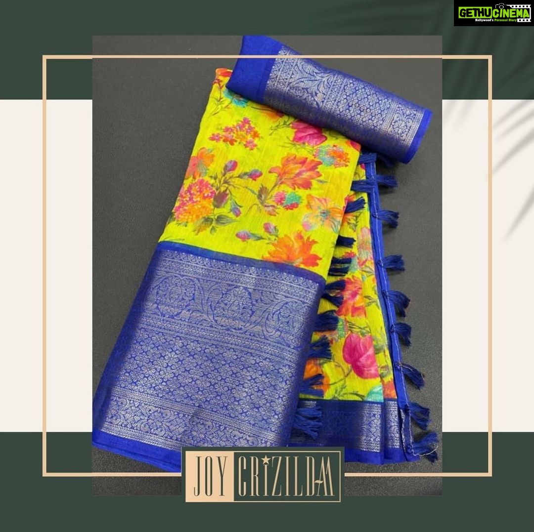 Joy Crizildaa Instagram - SOLD OUT ! Linen collections ⨠Soft linen fluorescent greenish yellow with jacquard blue border This Combo will definitely brighten your day â¨đ DM for price details ⨠Free shipping all over India Disclaimer : color may appear slightly different due to photography No exchange or return. Threads here and there, missing threads are not considered as damage as they are the result in hand woven sarees. Unpacking video must for any sort of damage complaints #saree #joycrizildaa #joycrizildaasarees #handloom #onlineshopping #traditionalsaree #sareelove #sareefashion #chennaisaree #indianwear #sari #fancysarees #iwearhandloom #sareelovers #sareecollections #sareeindia