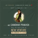 Joy Crizildaa Instagram - Happy to announce that My bestie, my soul sister, my well wisher, my pillar of strength @saindhavi_prakash will be unveiling my new venture tomorrow at 10am ❤️🙏🏻✨ This is only because of saindhu... she pushed me to do this.. I owe this to her 🙏🏻 thanks papa without you this wouldn’t be possible ❤️😘