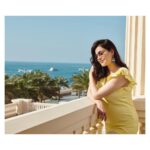 Kajal Aggarwal Instagram – The ☀️ touching my face like the softest caress.. @rafflespalmdubai Raffles The Palm Dubai