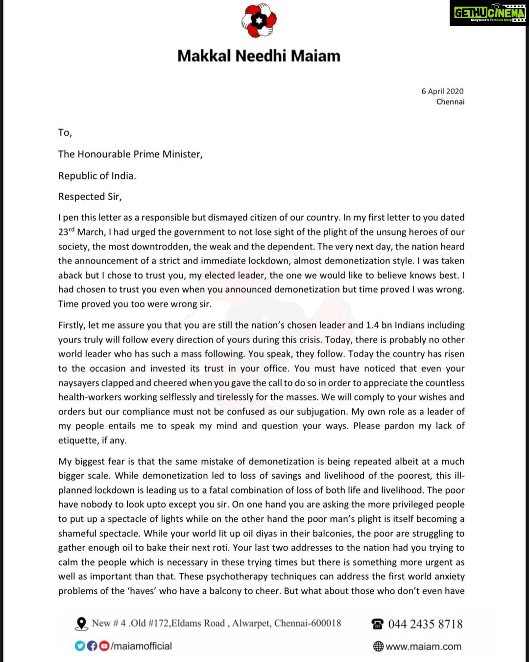 Kamal Haasan Instagram - My open letter to the Honourable Prime Minister @narendramodi #Weareangrybutwearestillonyourside