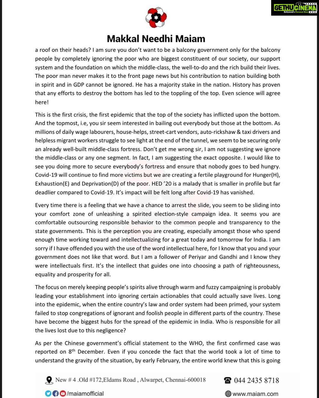 Kamal Haasan Instagram - My open letter to the Honourable Prime Minister @narendramodi #Weareangrybutwearestillonyourside