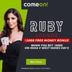 Karishma Kotak Instagram - Hey guys... @comeon.cricket have great offer for the West Indies vs. India ODI series... Bet ₹5000 on 🌴 vs. 🇮🇳 and other cricket matches and receive a ₹1000 Free Money Bonus for Ruby Lounge! Click the link in their bio to claim this offer #ad