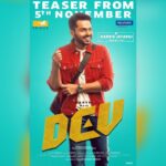 Karthi Instagram - ‪#DevTeaser from November 5th ‬ ‪#PrincePictures @rakulpreet #harrisjayaraj #antonylruben #Dev‬