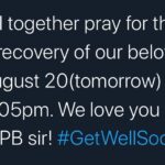 Karthi Instagram – Let us all together pray for the speedy recovery of our beloved SPB sir on August 20(tomorrow) between 6:00-6:05pm. We love you from our hearts SPB sir! #GetWellSoonSPBsir