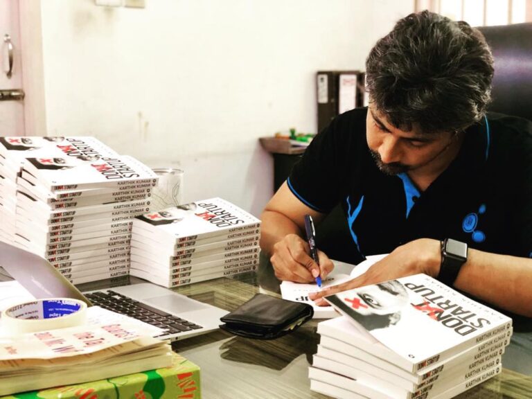 Karthik Kumar Instagram - Autographing new copies. For a Signature copy please inbox me for a code! #entrepreneur #startup #DontStartup