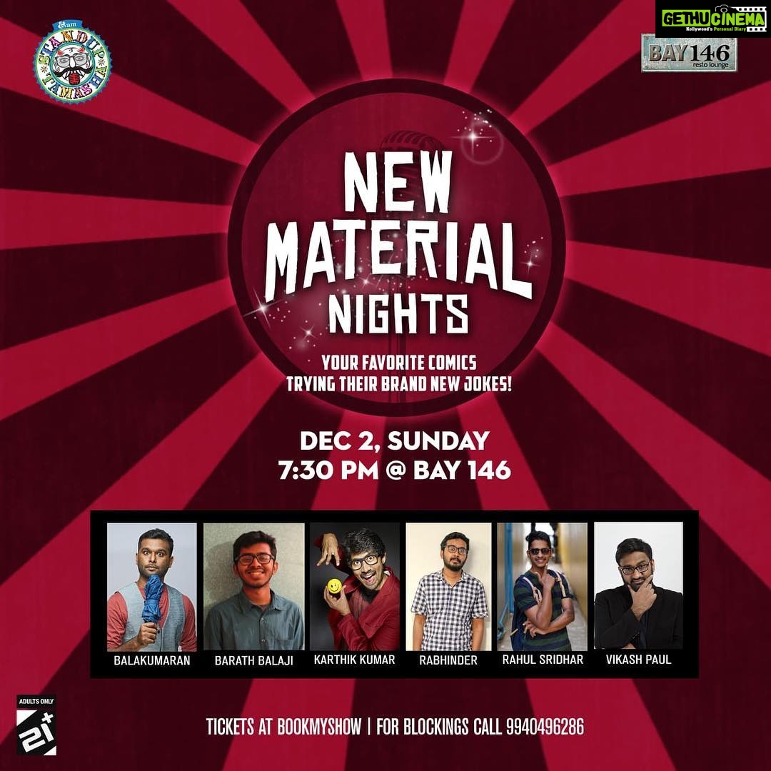 Karthik Kumar Instagram - Tonight #Chennai
