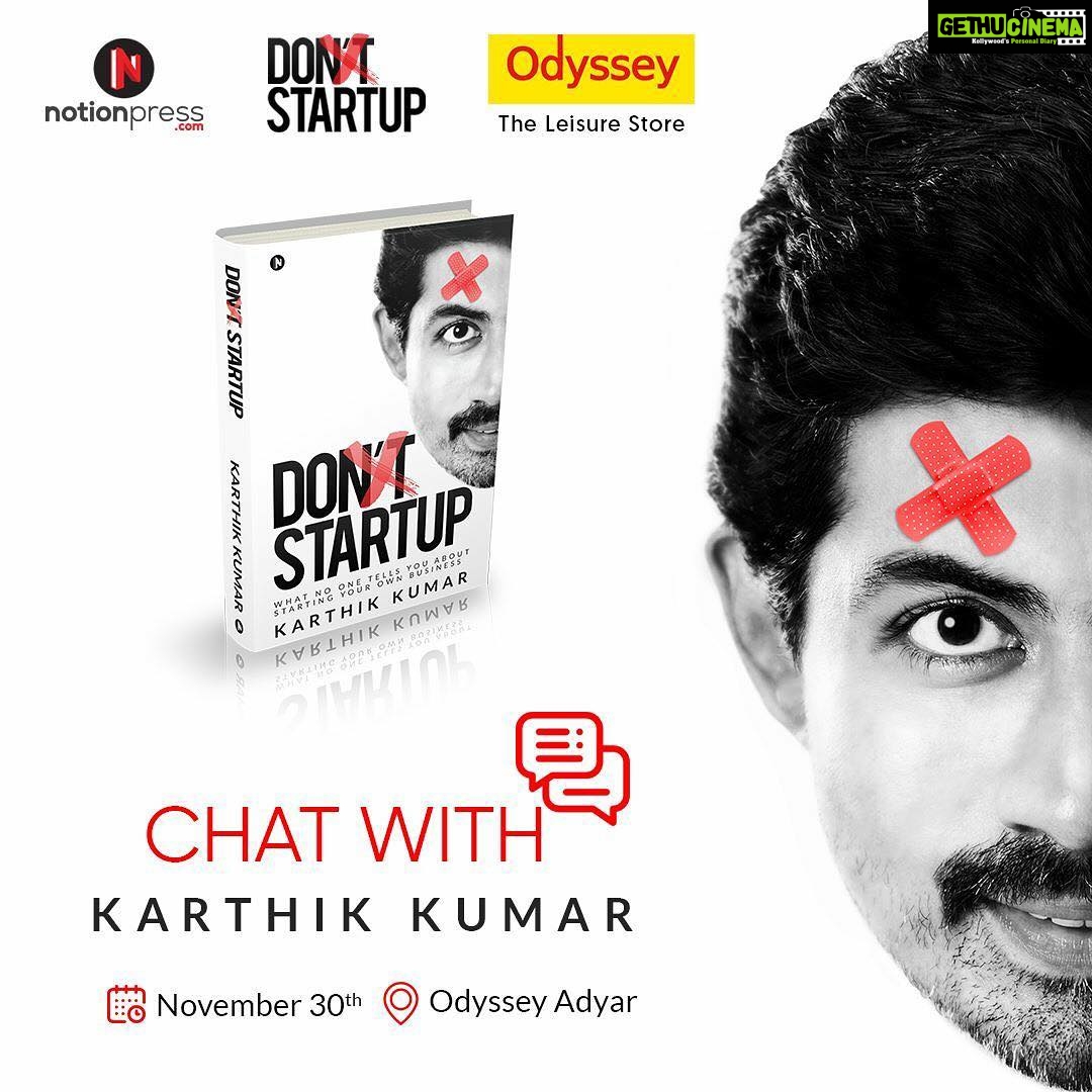 Karthik Kumar Instagram - Today 6pm #Odyssey - Book talk and Signing 🙂