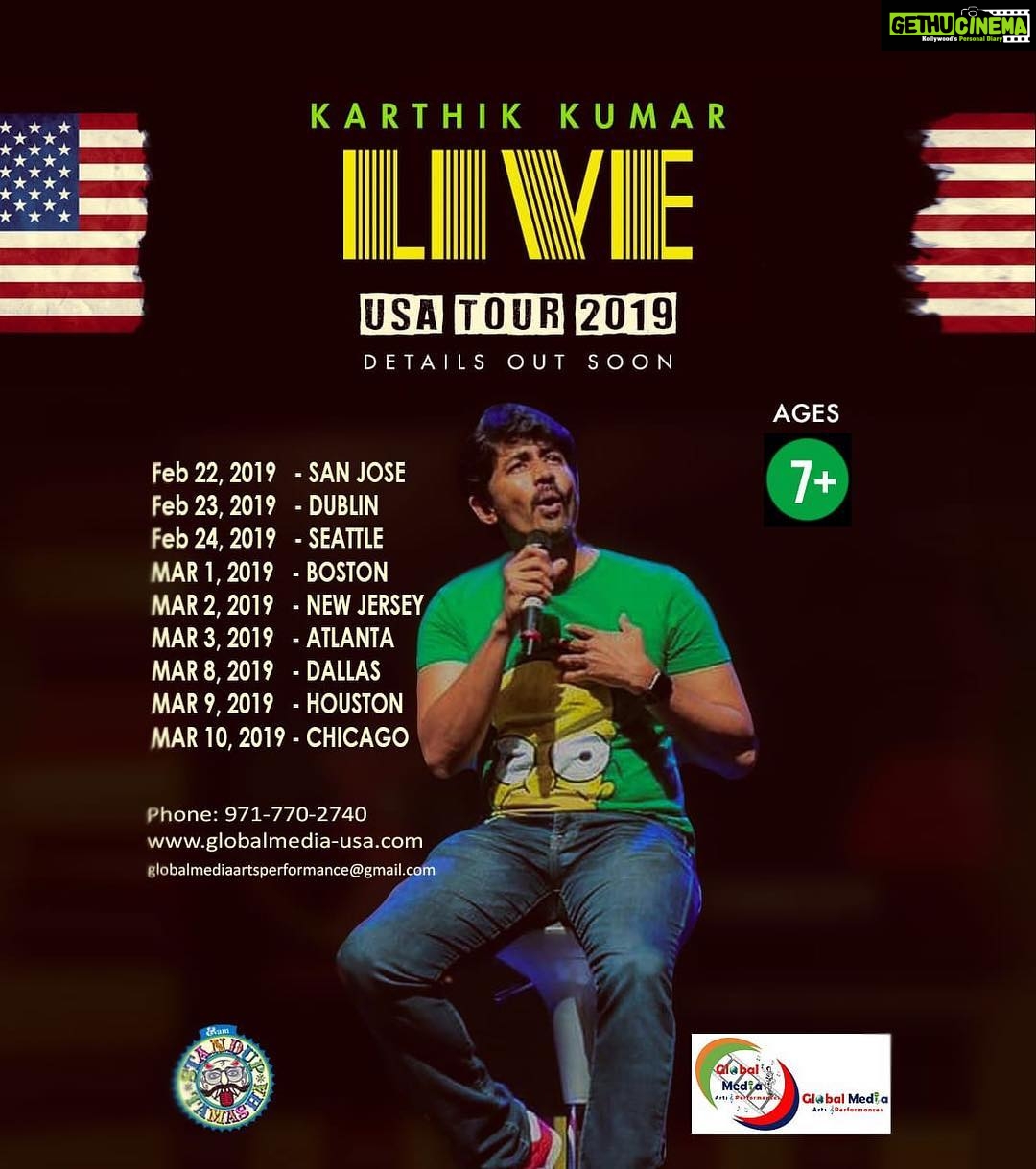 Karthik Kumar Instagram - #USA tour Feb-Mar 2019. ❤️