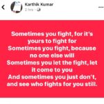 Karthik Kumar Instagram – Fight!