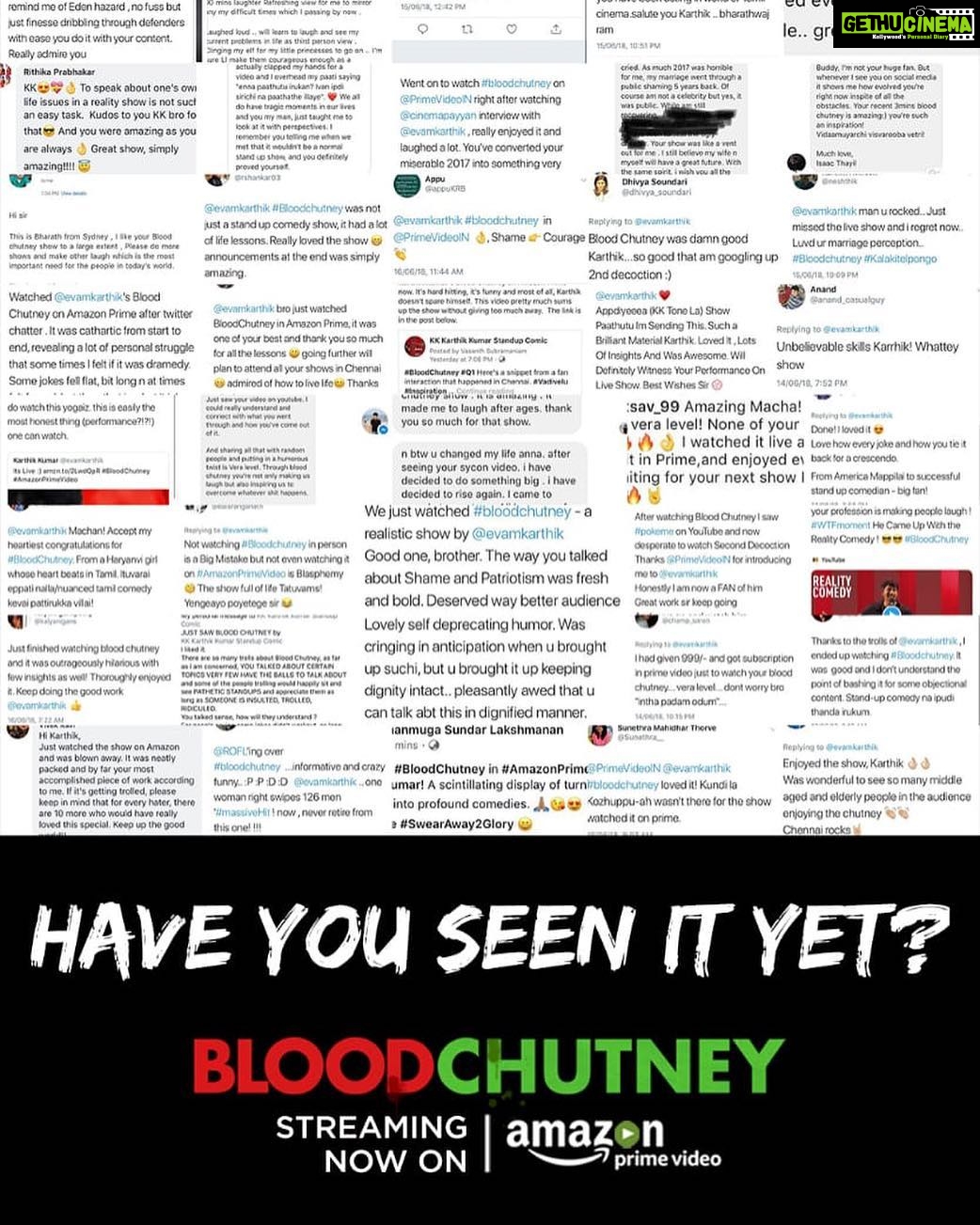 Karthik Kumar Instagram - Thank you from #bloodchutney
