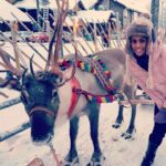 Karthika Nair Instagram - Tis the season to be quarantined... #throwback to our Finnish Xmas when I realised reindeers really do exist! P.S: that is me being genuinely starstruck next to a reindeer🦌 #santaclausevillagelapland Helsinki Finland