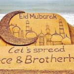 Kay Kay Menon Instagram - Eid-Al-Adha Mubarak! Sand Art by Padma Awardee Sudarsan Pattnaik @sudarsansand