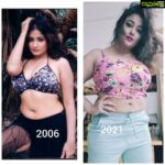 Kiran Rathod Instagram – Then n Now 
 What i never gave up was Food 😆😆😆😅
.by the way …
.
.
. Which kiran do u prefer 😋😋😋😋. 👈👉
.
.left or right .
2006 vs 2021
.
.
.
#instadaily #instagram #instagood #instamood #blessed#picoftheday #bodytransformation #chubbygirl#