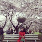 Lakshmi Priyaa Chandramouli Instagram - When it's spring time and cherry blossom festival but its also Tamil New Years! #traditional #jimikkikammal #sakura🌸 #vancouvercherryblossomfestival #suchhappyfaces #sobeautiful #suchalovelyday #cantgetenough #canada🍁 #vancouverwhyyoubesobeautiful Queen Elizabeth Park, British Columbia