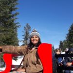 Lakshmi Priyaa Chandramouli Instagram - And that's what I call a great day!!!!! 😀 #amihappyoramihappy #traveltheworld #grousemountain #sledge #sleigh #beautifulspringday #beautifulbritishcolumbia #canada🍁 #snoweverywhere #ibecamealittlegirlagain #joy #thankyouuniverse #dontputkannuplease Grouse Mountain-The Peak of Vancouver
