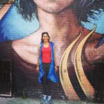 Lakshmi Priyaa Chandramouli Instagram - Who framed me?? #jumpinginjoy #graffittiwall #bushwickcollective #throwbacktuesday #imissnyc #july4th #toomanytalentedartists #streetartnyc #justbecauseimissthisplace