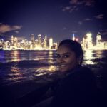 Lakshmi Priyaa Chandramouli Instagram - It's gonna take a very long time to get bored of the sight of the Manhattan skyline me thinks! What a pretty sight! #i❤️ny #manhattanskyline #weehawkenwaterfront #nightview #sobeautiful Weehawken Waterfront Recreational Park