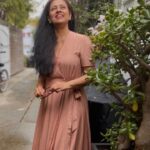 Lakshmy Ramakrishnan Instagram - I loved this dress, it has a beautiful fall, gift from Sharu❤️ wrap around dress is very convenient for my age group, I feel,